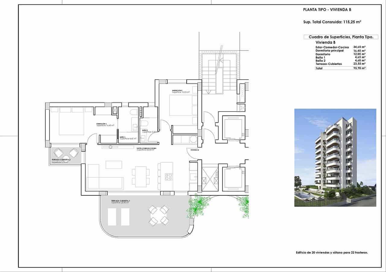 2 bedroom Apartment for sale in Guardamar del Segura with pool garage - € 269,500 (Ref: 9191740)