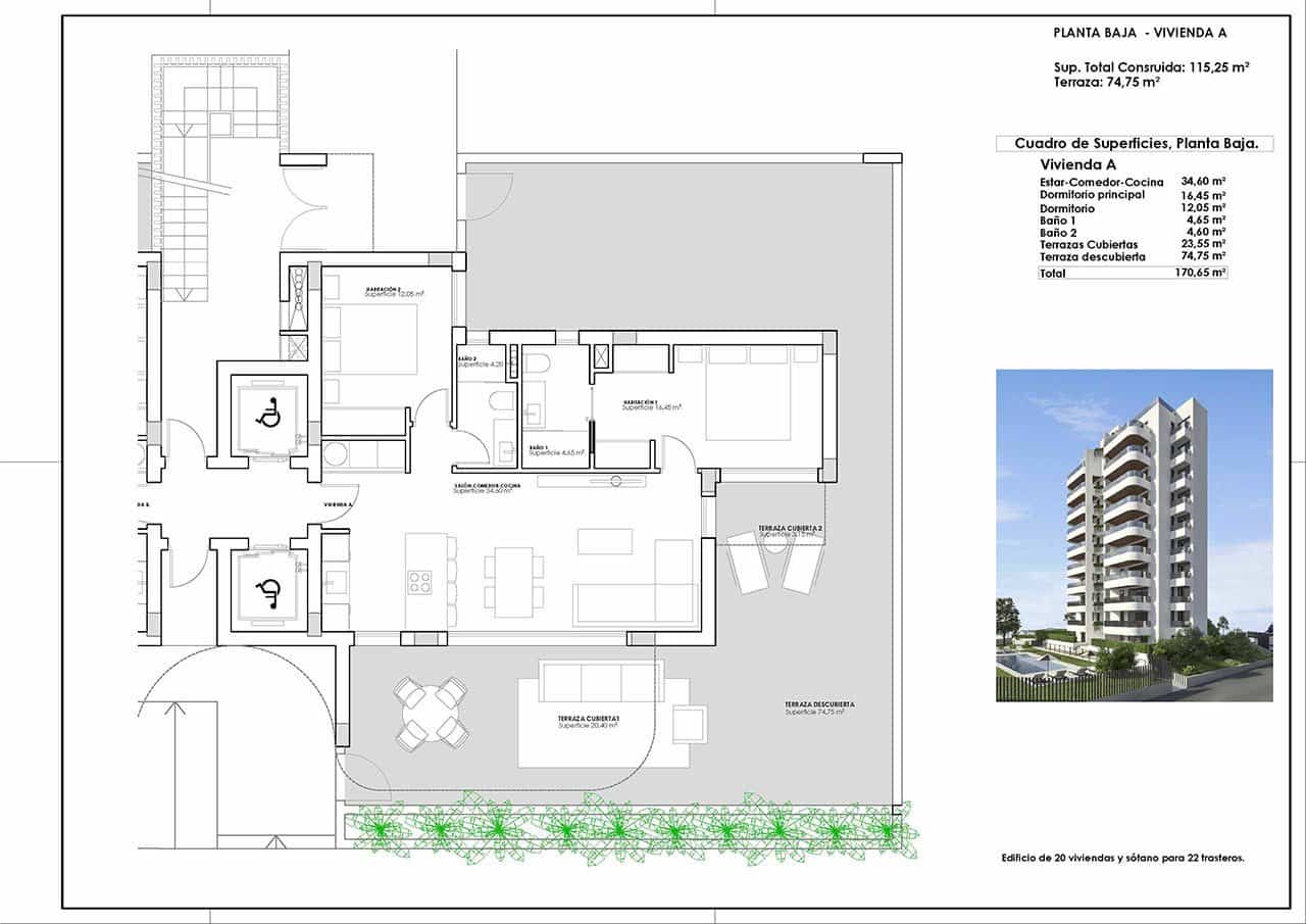 2 bedroom Apartment for sale in Guardamar del Segura with pool garage - € 269,500 (Ref: 9191740)