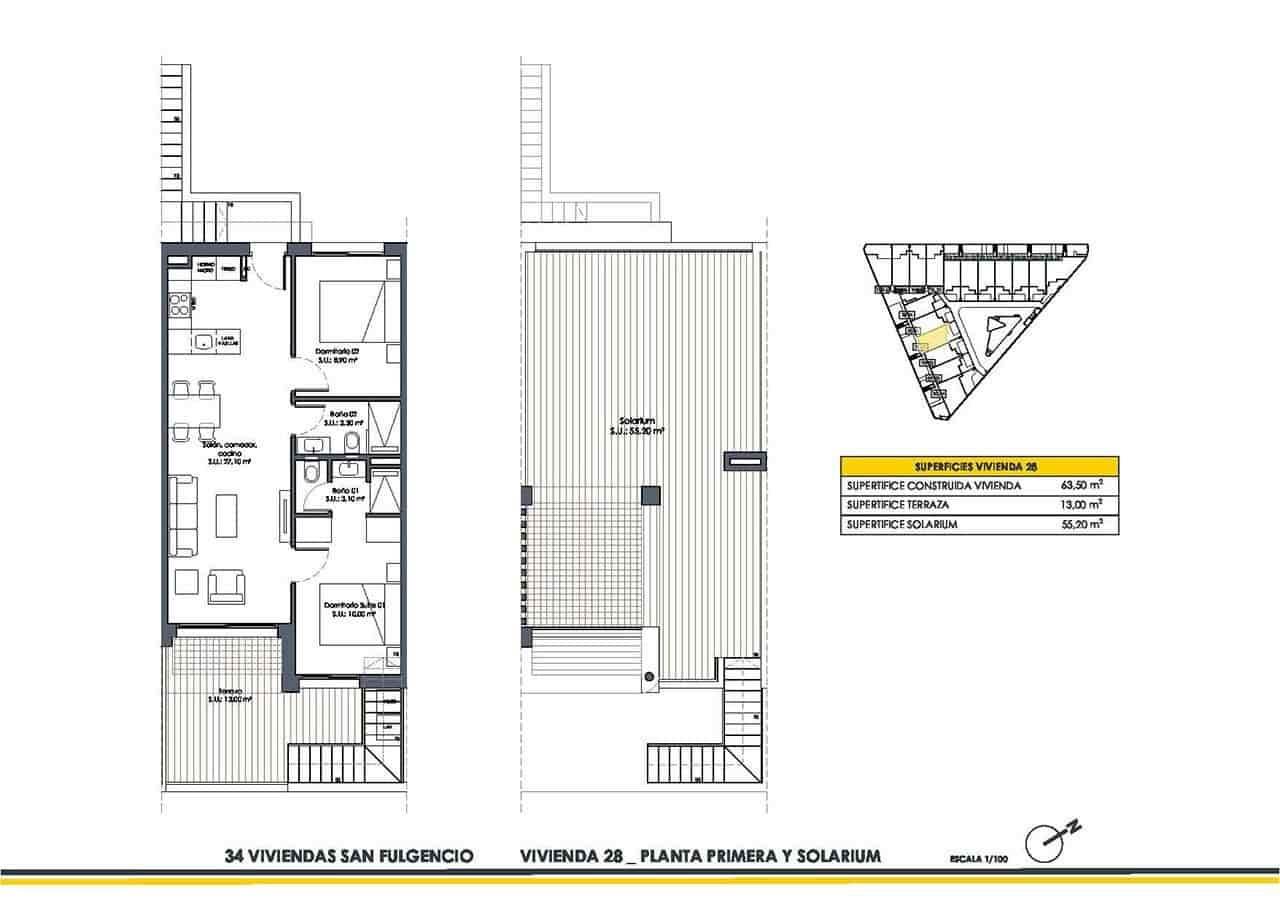 2 camera da letto Attico in vendita in San Fulgencio con piscina garage - 239.900 € (Rif: 9194724)