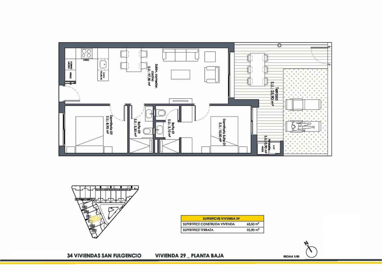 2 bedroom Apartment for sale in San Fulgencio with pool garage - € 224,900 (Ref: 9194728)