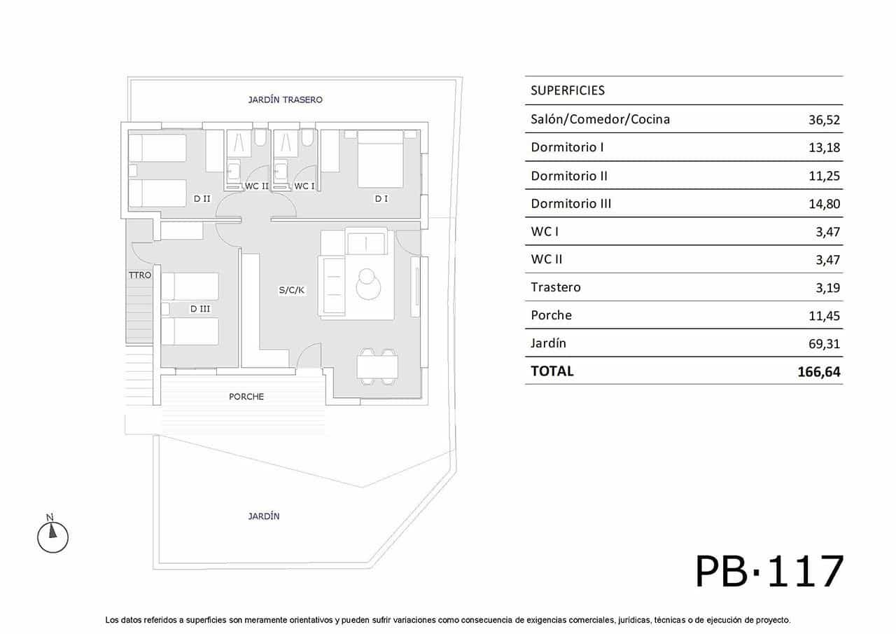 3 Zimmer Bungalow zu verkaufen in San Miguel de Salinas mit Pool - 249.900 € (Ref: 9207485)
