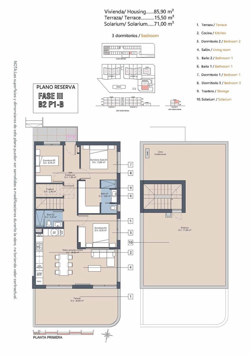 2 bedroom Penthouse for sale in Los Alcazares with pool garage - € 339,900 (Ref: 9618069)