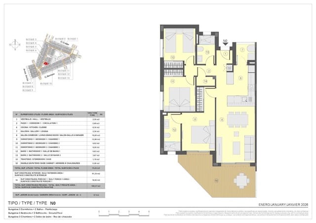 3 makuuhuone Bungalow myytävänä paikassa Torrevieja mukana uima-altaan 
autotalli - 371 000 € (Ref: 9705918)