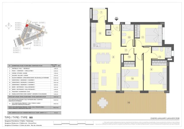 3 makuuhuone Bungalow myytävänä paikassa Torrevieja mukana uima-altaan 
autotalli - 371 000 € (Ref: 9705918)