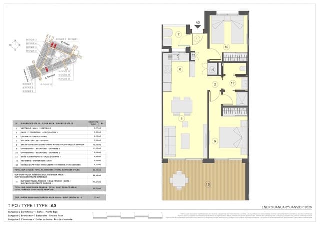 2 chambre Bungalow à vendre à Torrevieja avec piscine garage - 272 000 € (Ref: 9705919)