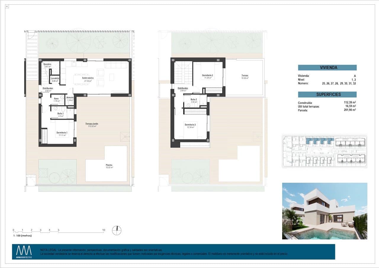 3 chambre Villa/Maison à vendre à Los Alcazares avec piscine garage - 429 000 € (Ref: 9722633)