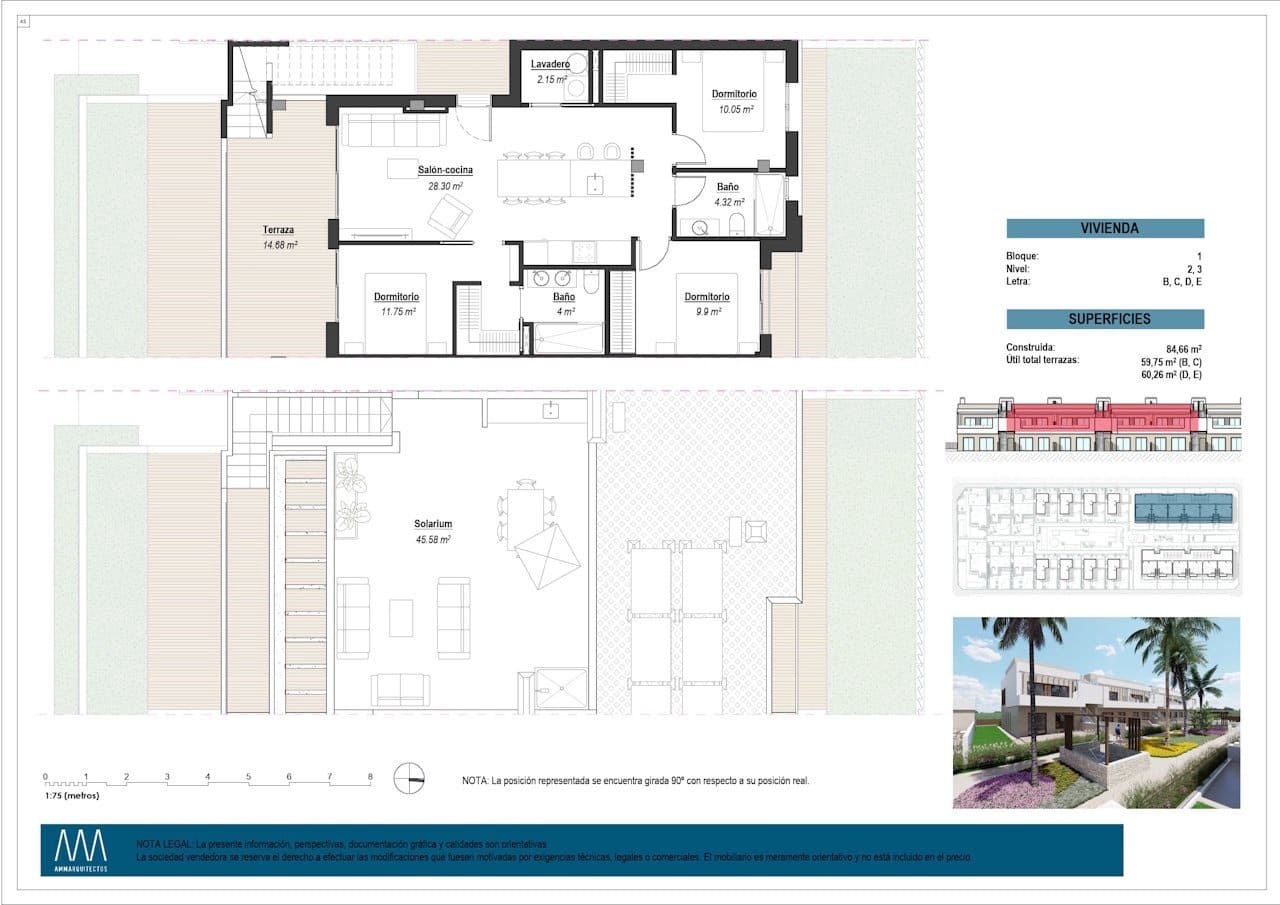 3 soveværelse Penthouse til salg i Los Alcazares med swimmingpool garage - € 350.000 (Ref: 9722634)