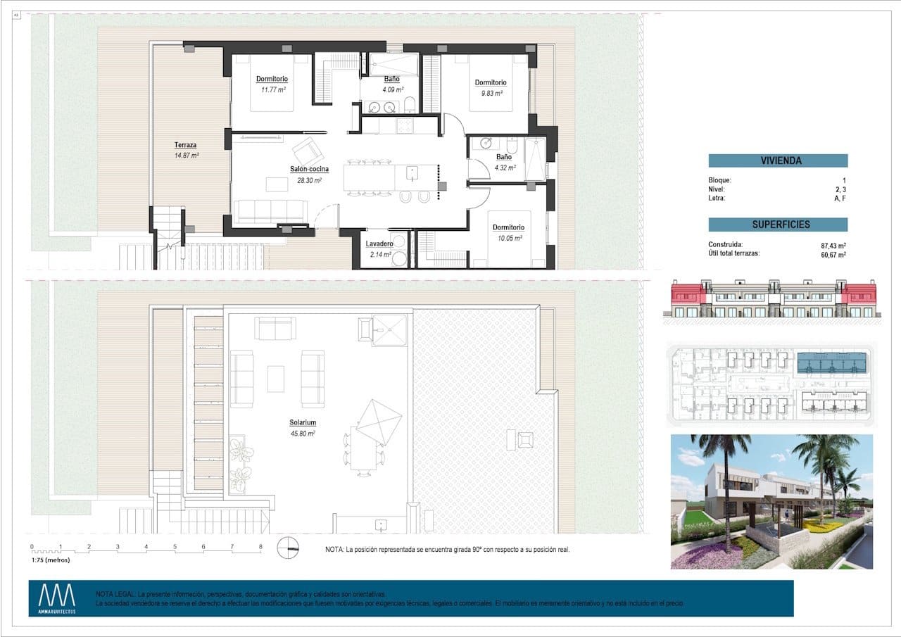 3 soveværelse Penthouse til salg i Los Alcazares med swimmingpool garage - € 350.000 (Ref: 9722634)