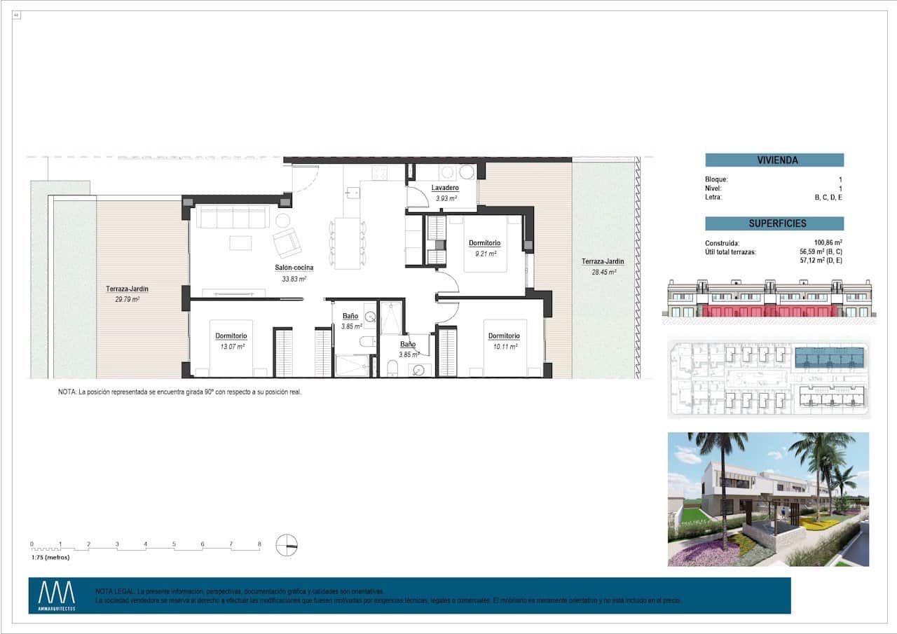 3 chambre Appartement à vendre à Los Alcazares avec piscine garage - 320 000 € (Ref: 9722636)