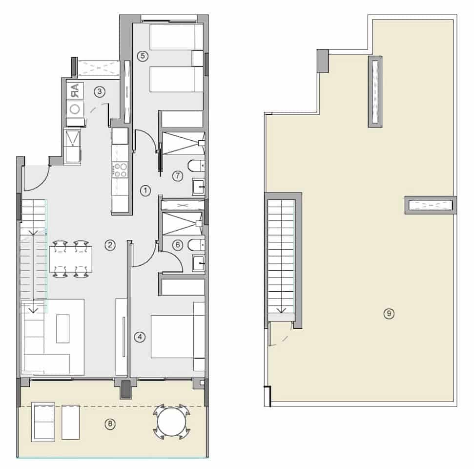 2 soverom Penthouse til salgs i Orihuela Costa med svømmebasseng garasje - € 449 000 (Ref: 9802783)