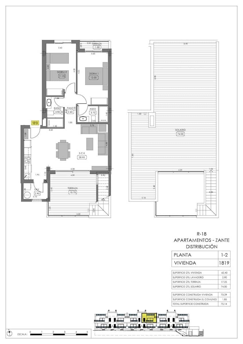 2 soverom Penthouse til salgs i Algorfa med svømmebasseng - € 329 000 (Ref: 9818700)