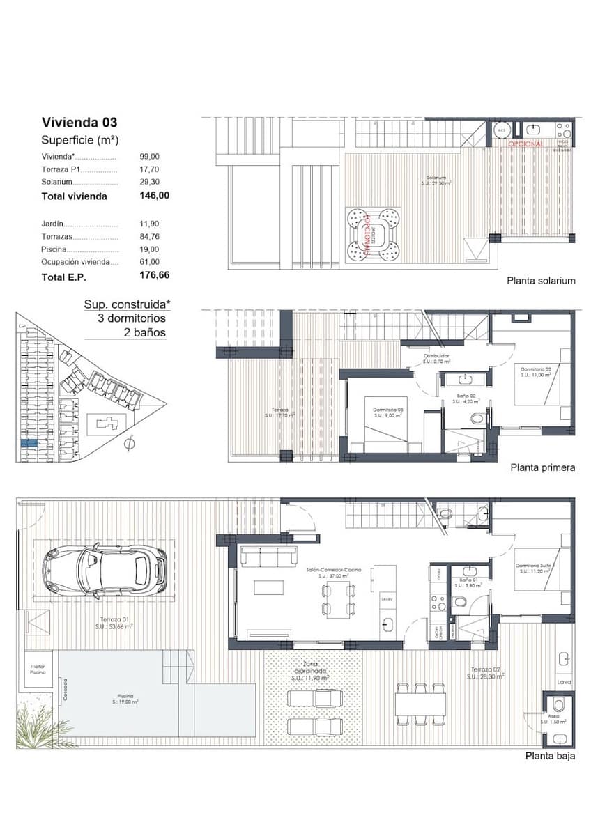 3 sovrum Radhus till salu i Los Alcazares med pool garage - 439 000 € (Ref: 9848207)