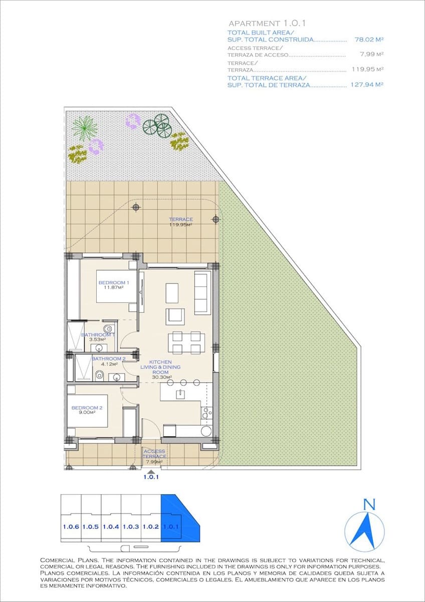 Apartamento de 2 habitaciones en Los Alcázares en venta con piscina garaje - 269.000 € (Ref: 9866133)