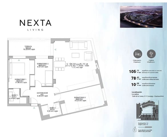 3 makuuhuone Asunto myytävänä paikassa Corralejo, La Oliva - 523 000 € (Ref: 10179448)