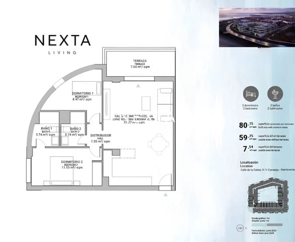 2 soverom Leilighet til salgs i Corralejo, La Oliva - € 347 000 (Ref: 10179449)