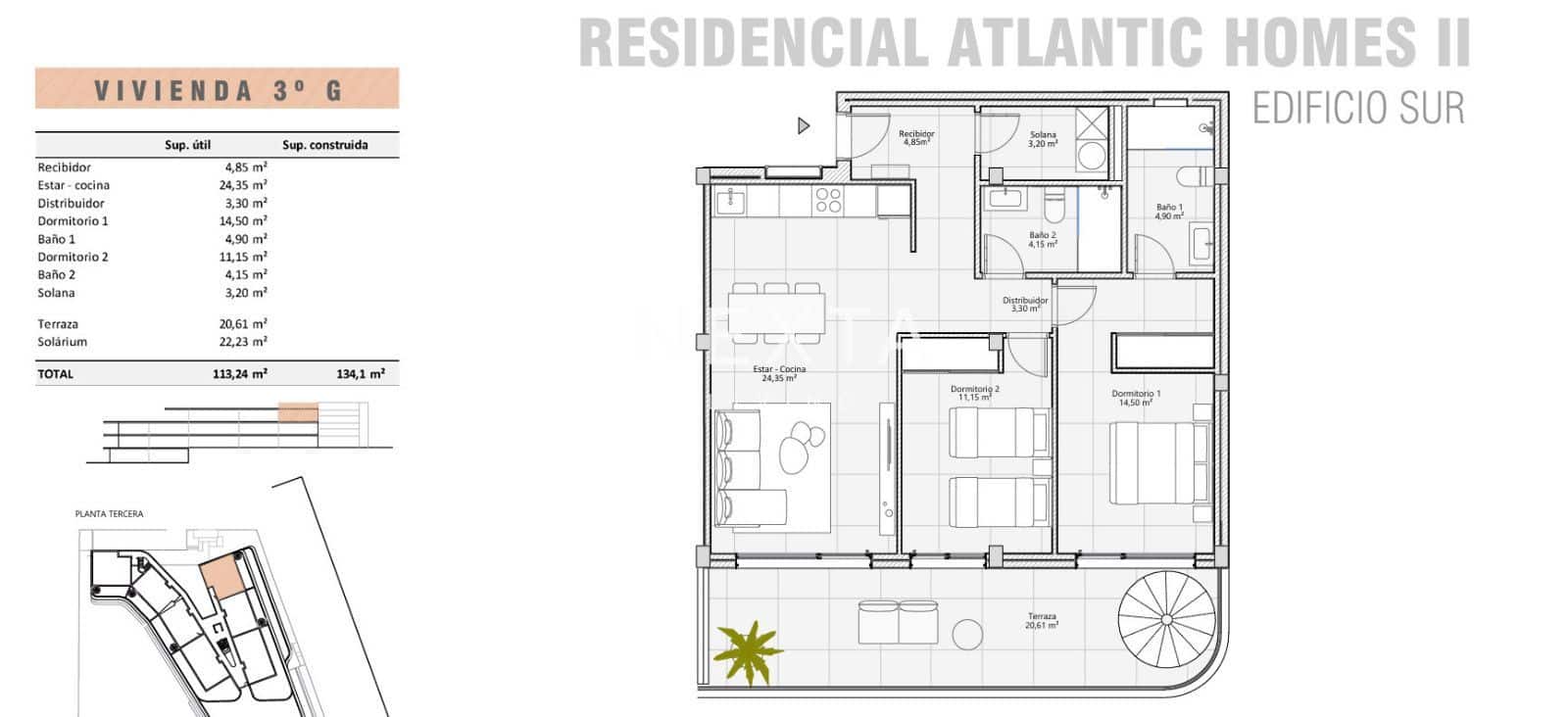 2 chambre Appartement à vendre à Costa Adeje avec piscine - 750 000 € (Ref: 9559771)