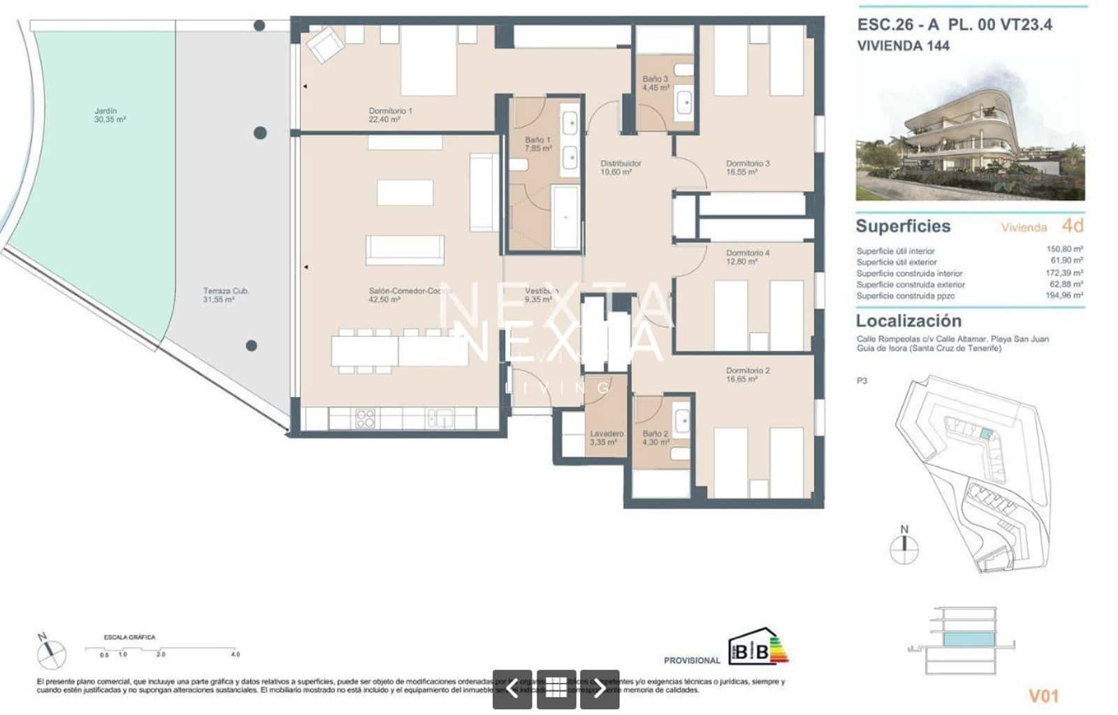 4 chambre Appartement à vendre à Guia de Isora avec piscine garage - 1 295 000 € (Ref: 9786001)