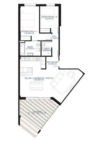 2 makuuhuone Huoneisto myytävänä paikassa El Playazo, Vera - 315 000 € (Ref: 9521630)