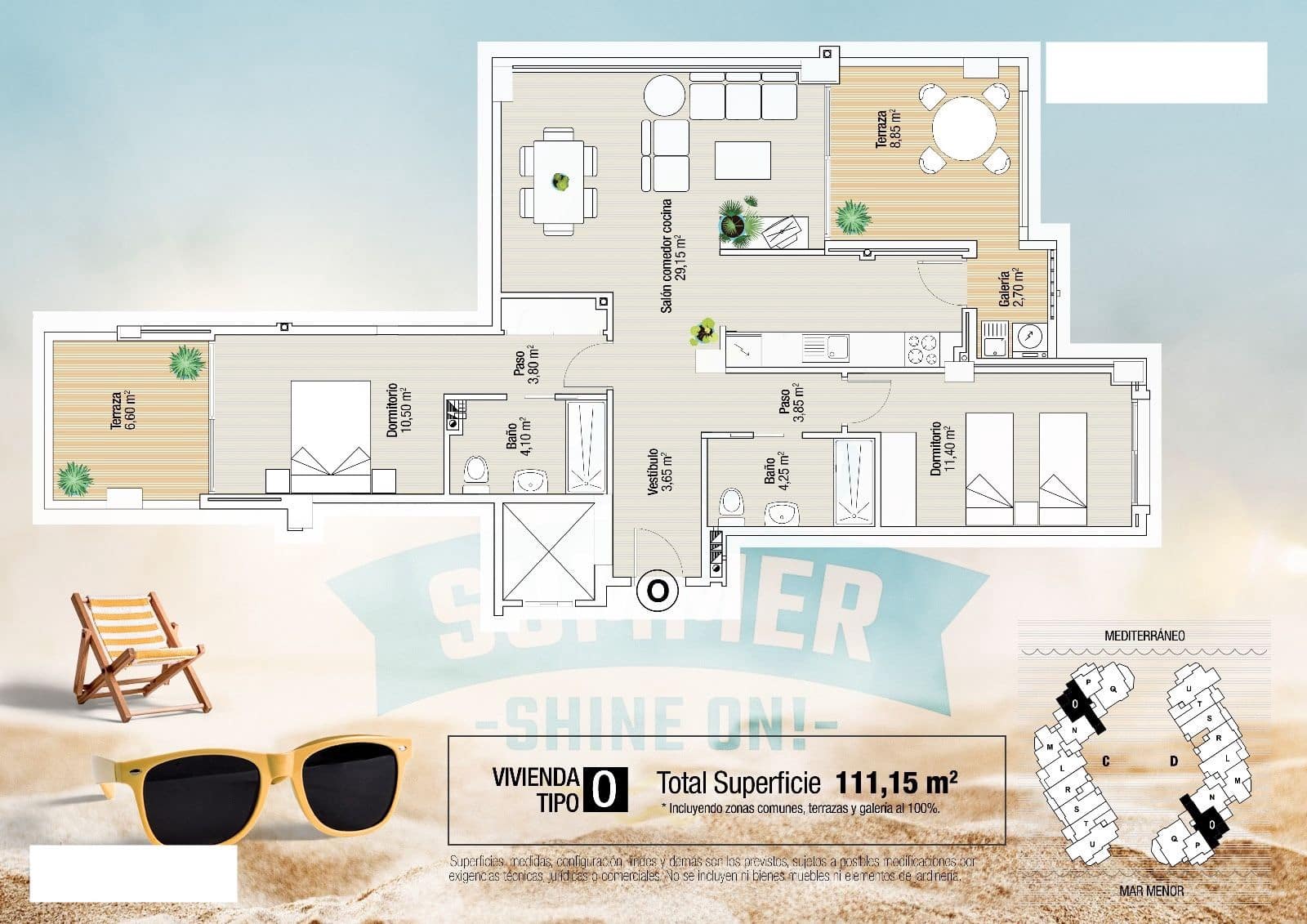 2 sypialnia Apartament na sprzedaż w La Manga del Mar Menor z basenem - 263 000 € (Ref: 10129989)