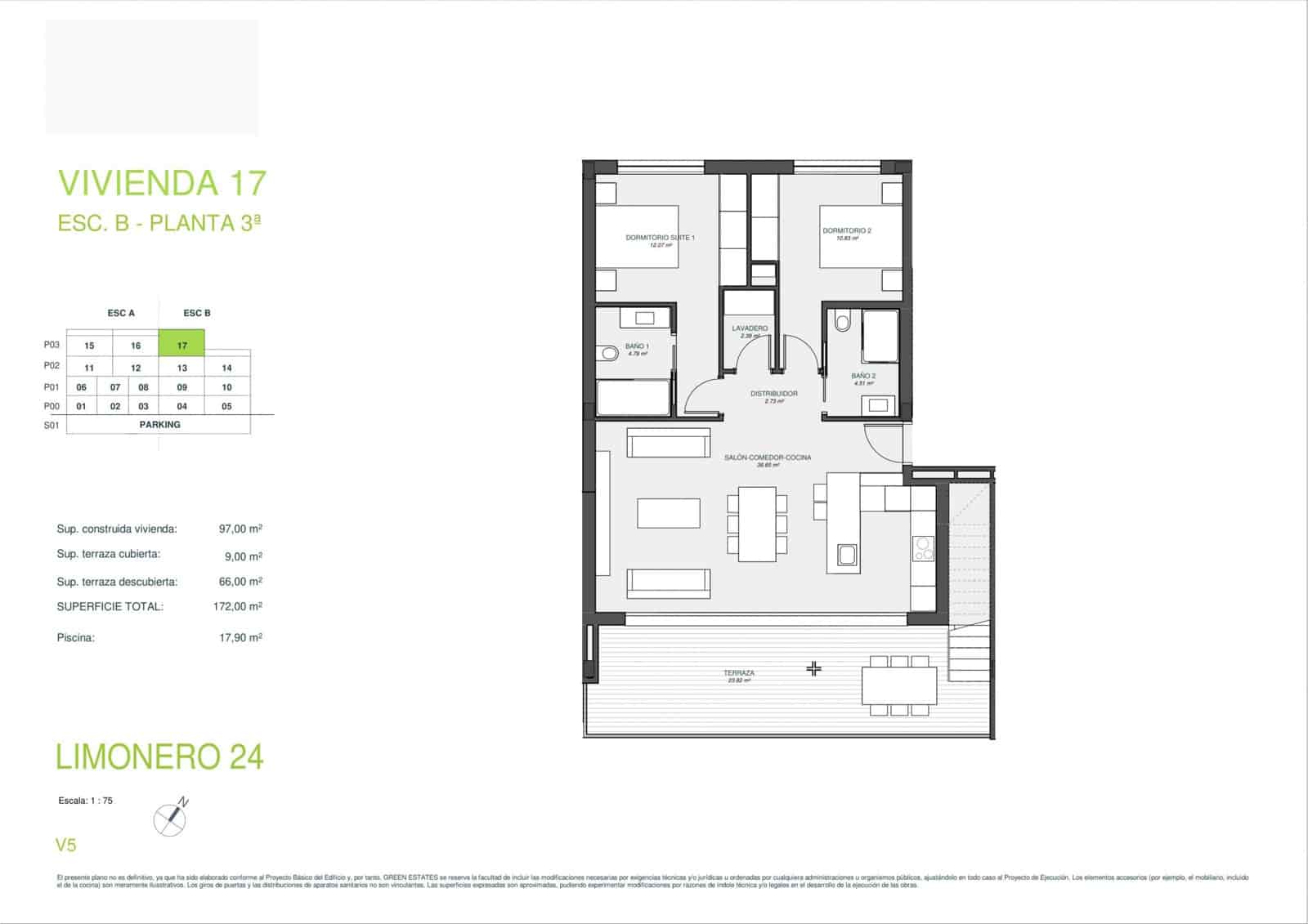 2 sovrum Lägenhet till salu i Las Colinas Golf med pool - 939 000 € (Ref: 9696428)