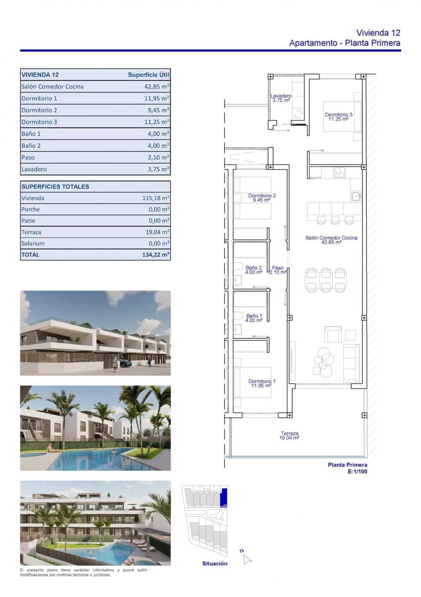 3 soveværelse Lejlighed til salg i Pilar de la Horadada med swimmingpool - € 315.000 (Ref: 9696462)