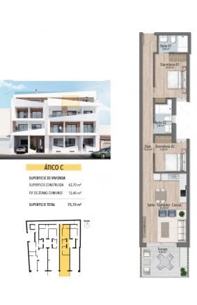 2 soveværelse Penthouse til salg i Torrevieja med swimmingpool - € 350.000 (Ref: 9696514)