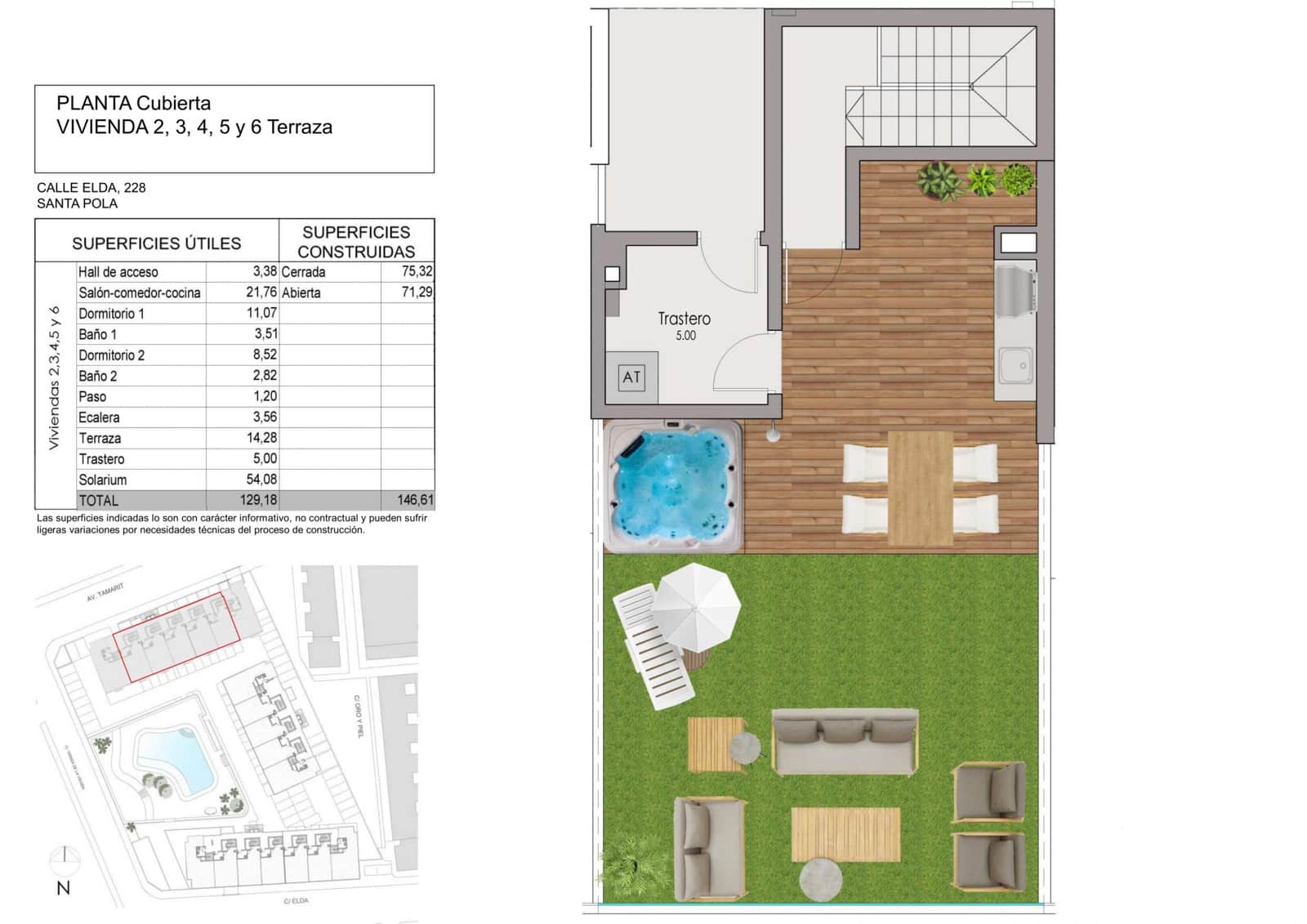 2 camera da letto Attico in vendita in Santa Pola con piscina - 420.000 € (Rif: 9696604)