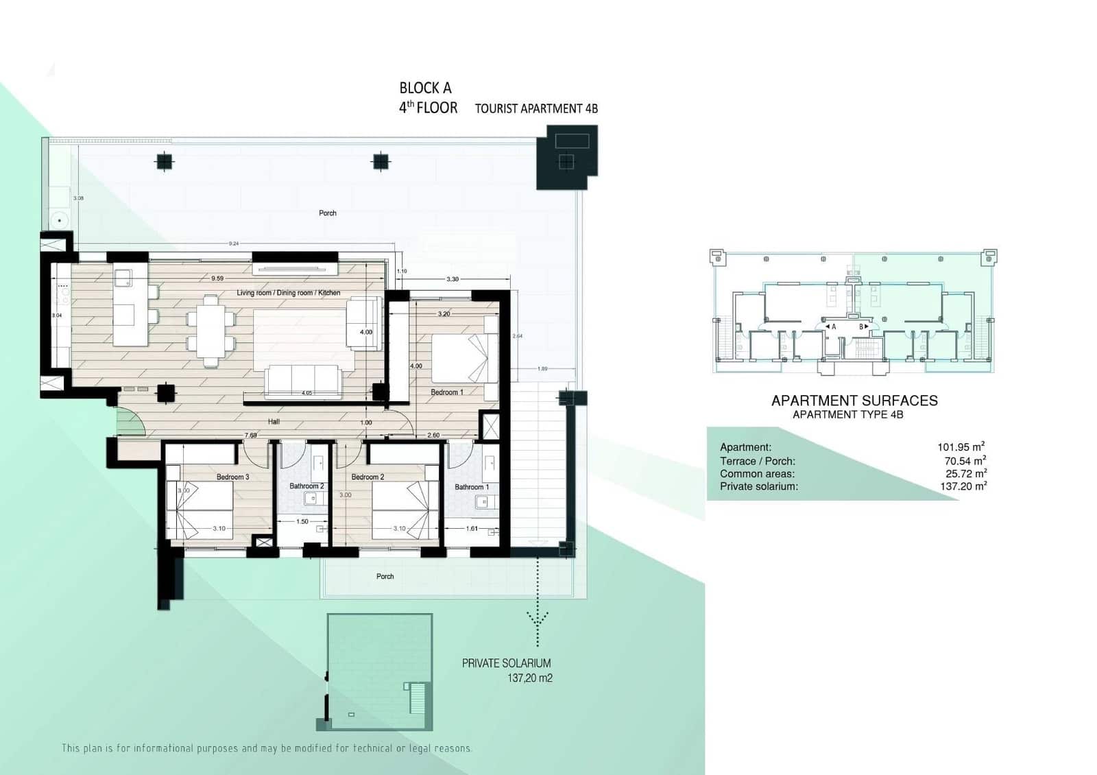 3 soveværelse Penthouse til salg i Los Alcazares med swimmingpool - € 419.900 (Ref: 9701791)