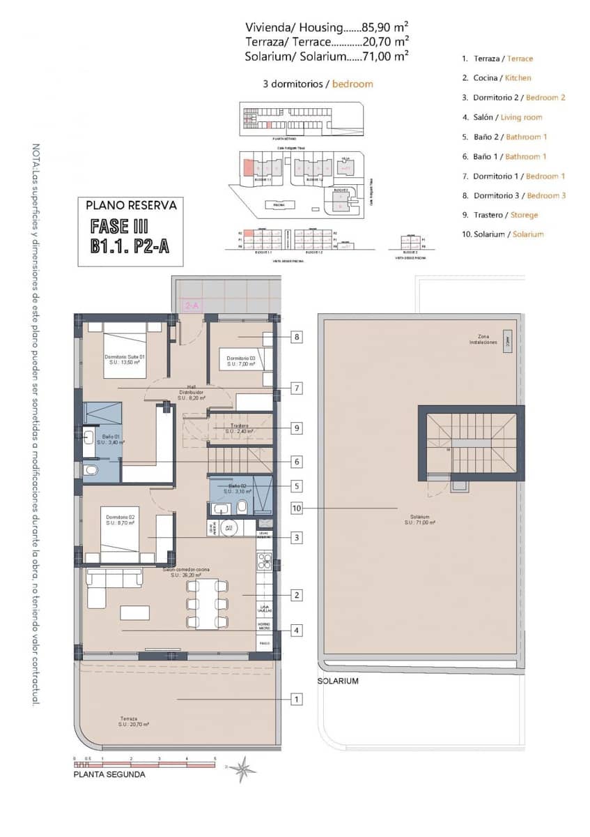 3 soveværelse Penthouse til salg i Los Alcazares med swimmingpool - € 439.900 (Ref: 9701806)
