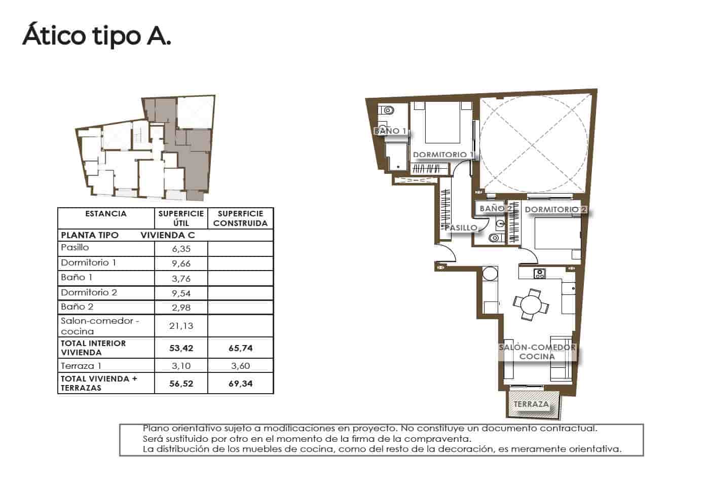 2 makuuhuone Kattohuoneisto myytävänä paikassa Torrevieja mukana uima-altaan - 538 000 € (Ref: 9701949)