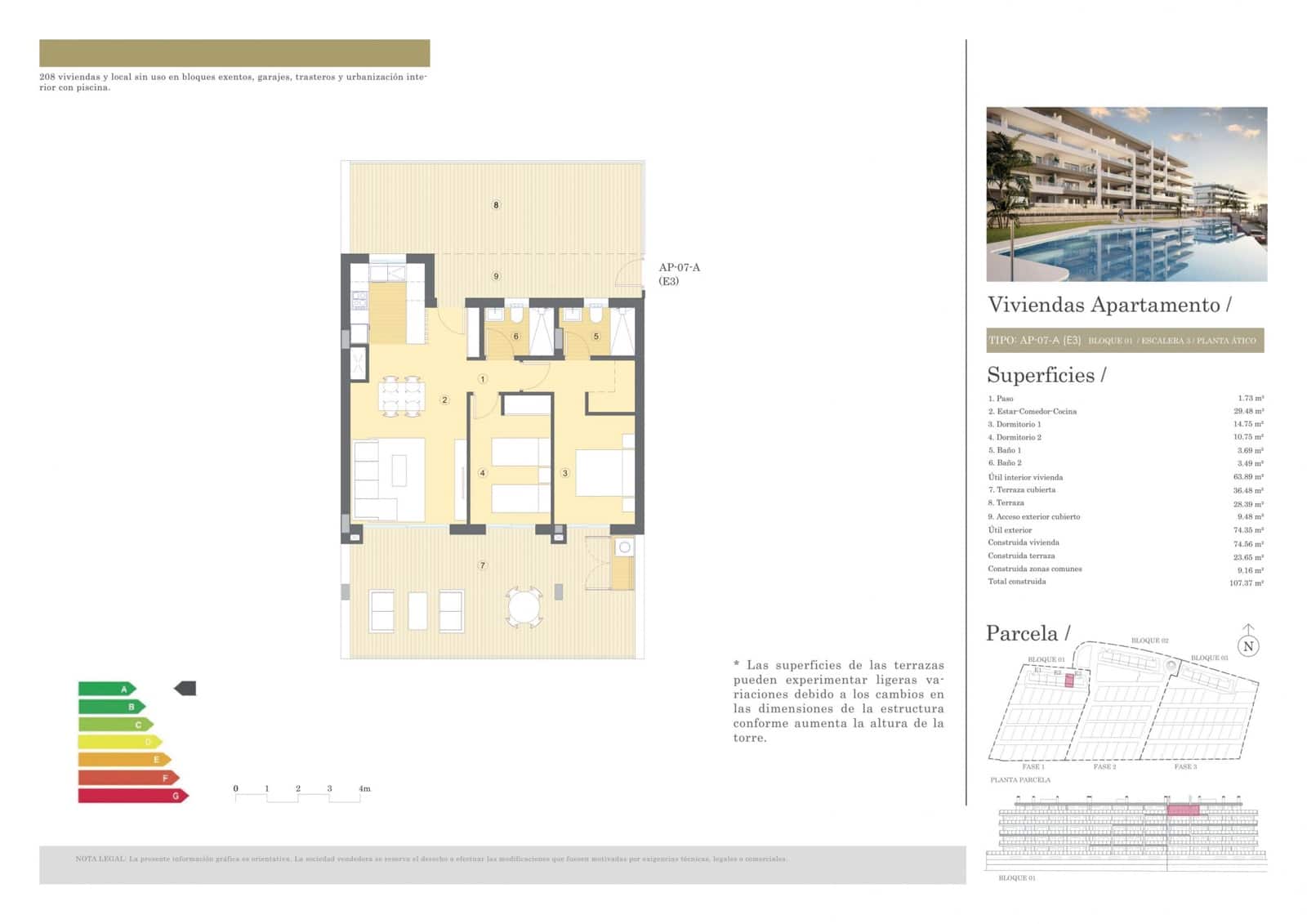 Ático de 2 habitaciones en Muchamiel / Mutxamel en venta con piscina - 399.000 € (Ref: 9808615)