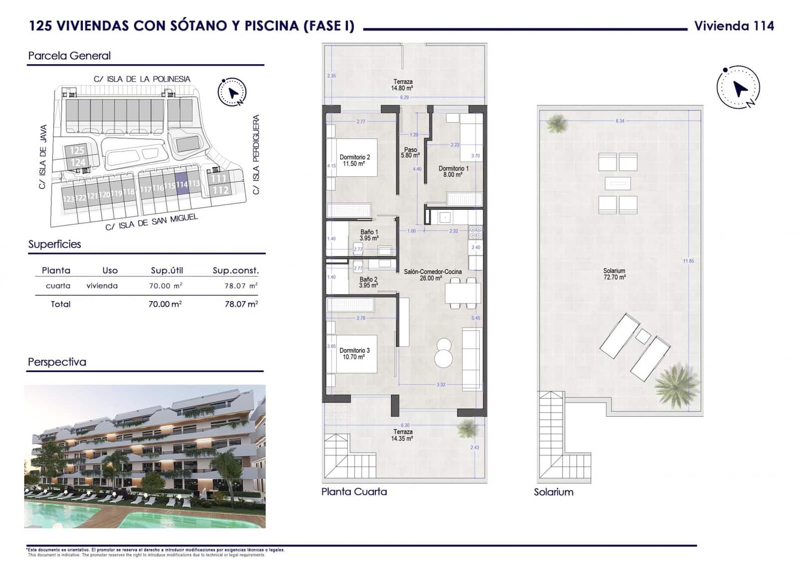 3 makuuhuone Kattohuoneisto myytävänä paikassa Santiago de la Ribera mukana uima-altaan - 310 000 € (Ref: 9808703)
