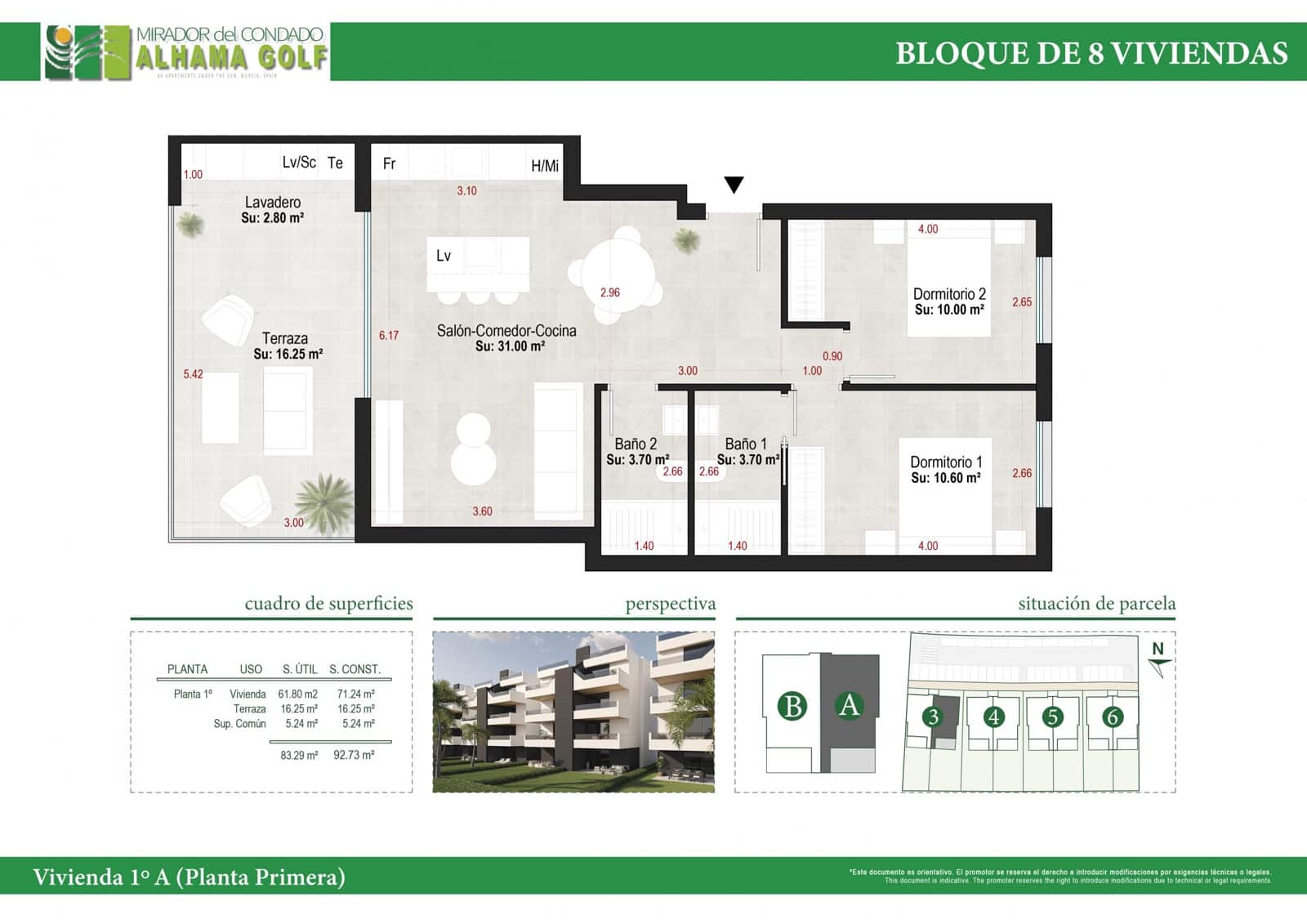 2 bedroom Apartment for sale in Condado de Alhama with pool - € 225,000 (Ref: 9808773)