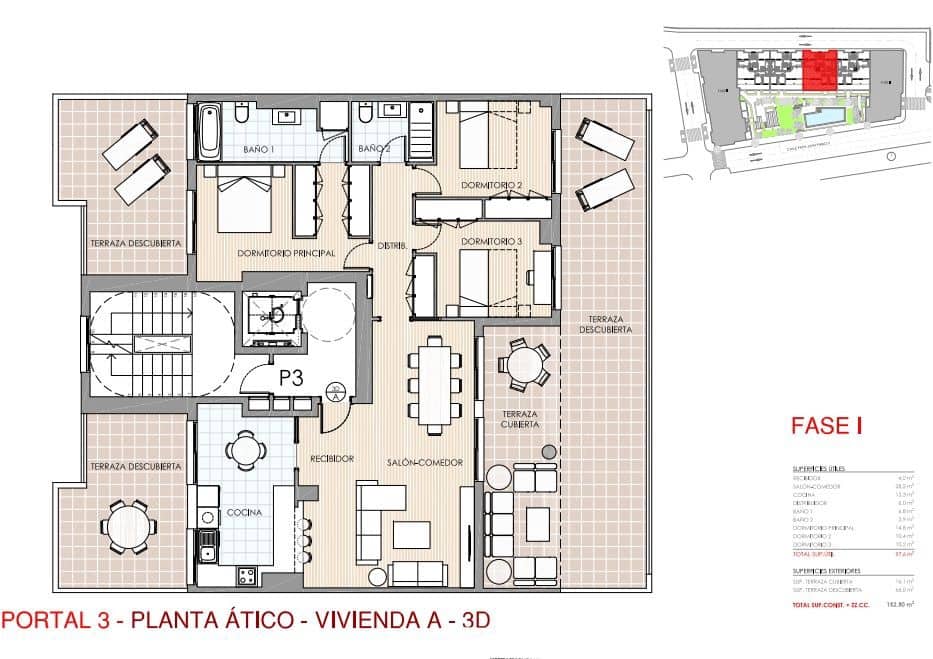 3 makuuhuone Kattohuoneisto myytävänä paikassa Aguilas mukana uima-altaan - 462 500 € (Ref: 9808898)