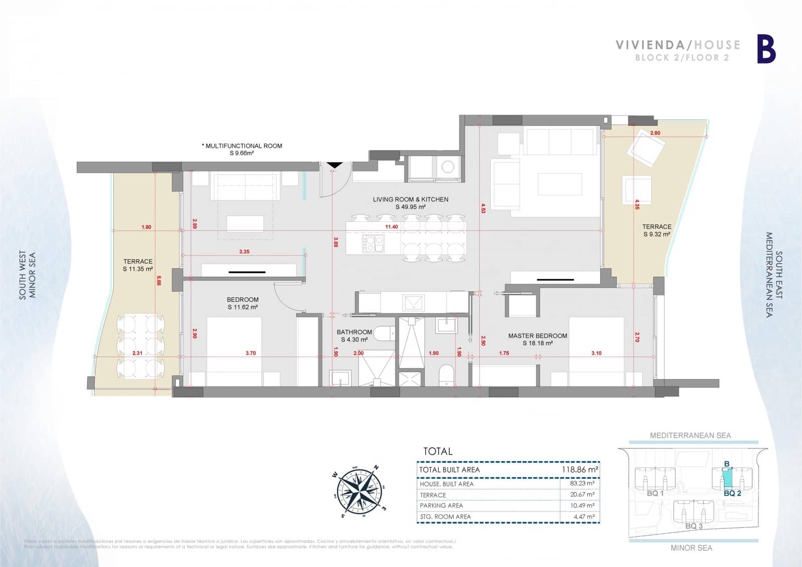 3 sypialnia Apartament na sprzedaż w La Manga del Mar Menor z basenem - 559 000 € (Ref: 9818339)