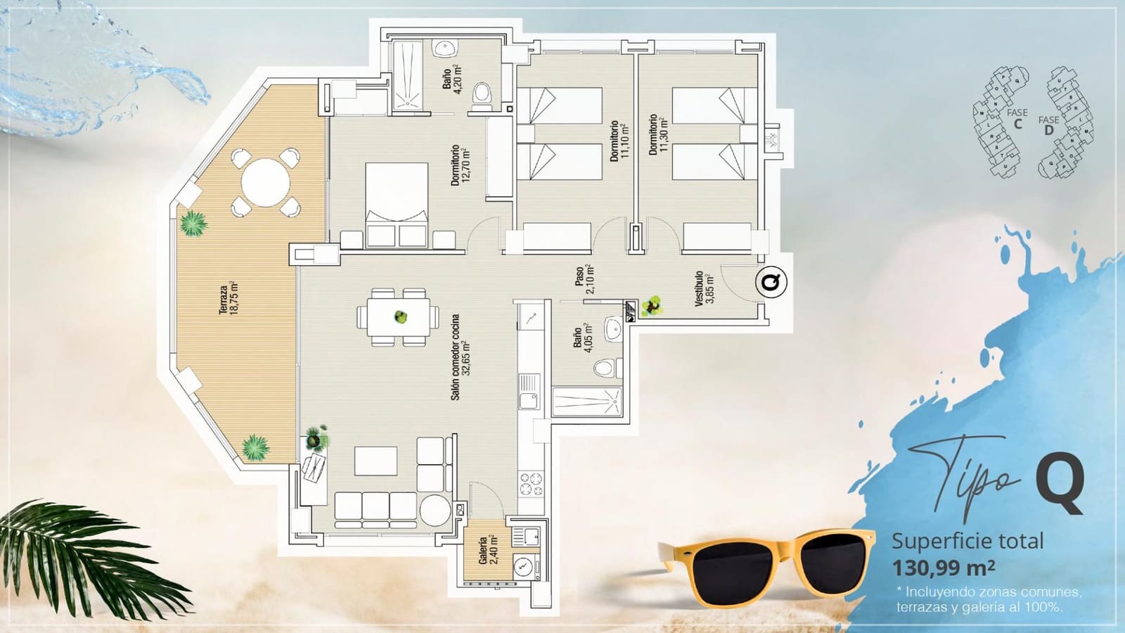 3 Zimmer Apartment zu verkaufen in La Manga del Mar Menor mit Pool - 328.600 € (Ref: 9829288)