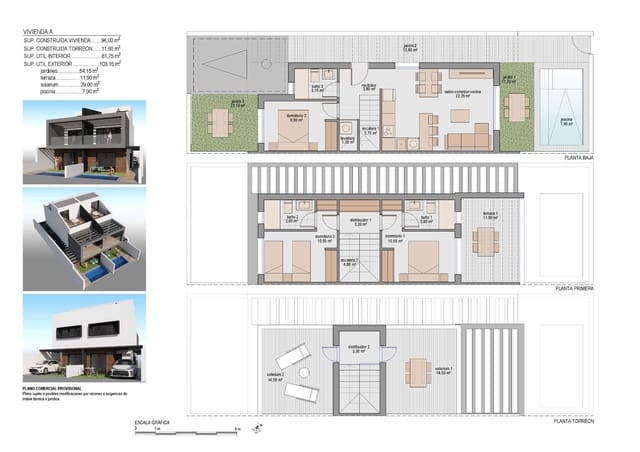 3 soveværelse Rækkehus til salg i Santiago de la Ribera, San Javier - € 400.000 (Ref: 9855577)