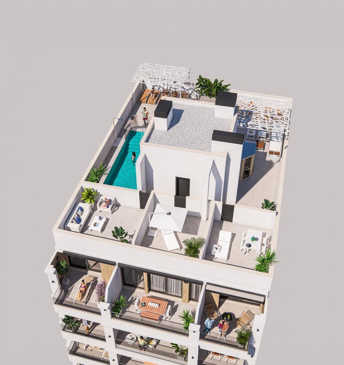 2 Zimmer Penthouse zu verkaufen in Torrevieja mit Pool - 310.000 € (Ref: 9869230)