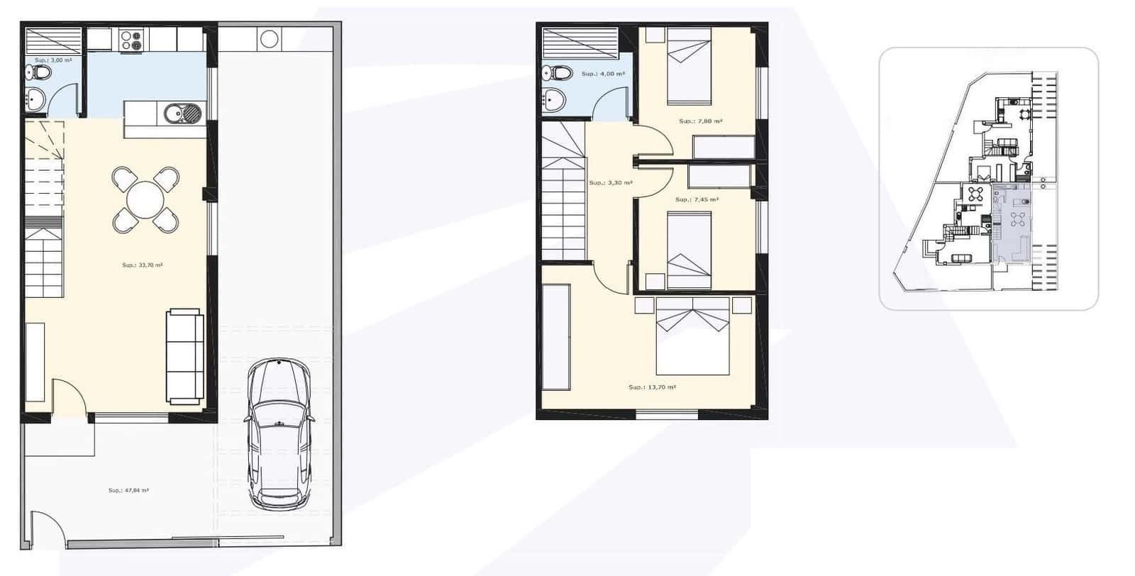 3 slaapkamer Rijtjeshuis te koop in Pilar de la Horadada - € 299.900 (Ref: 9876537)