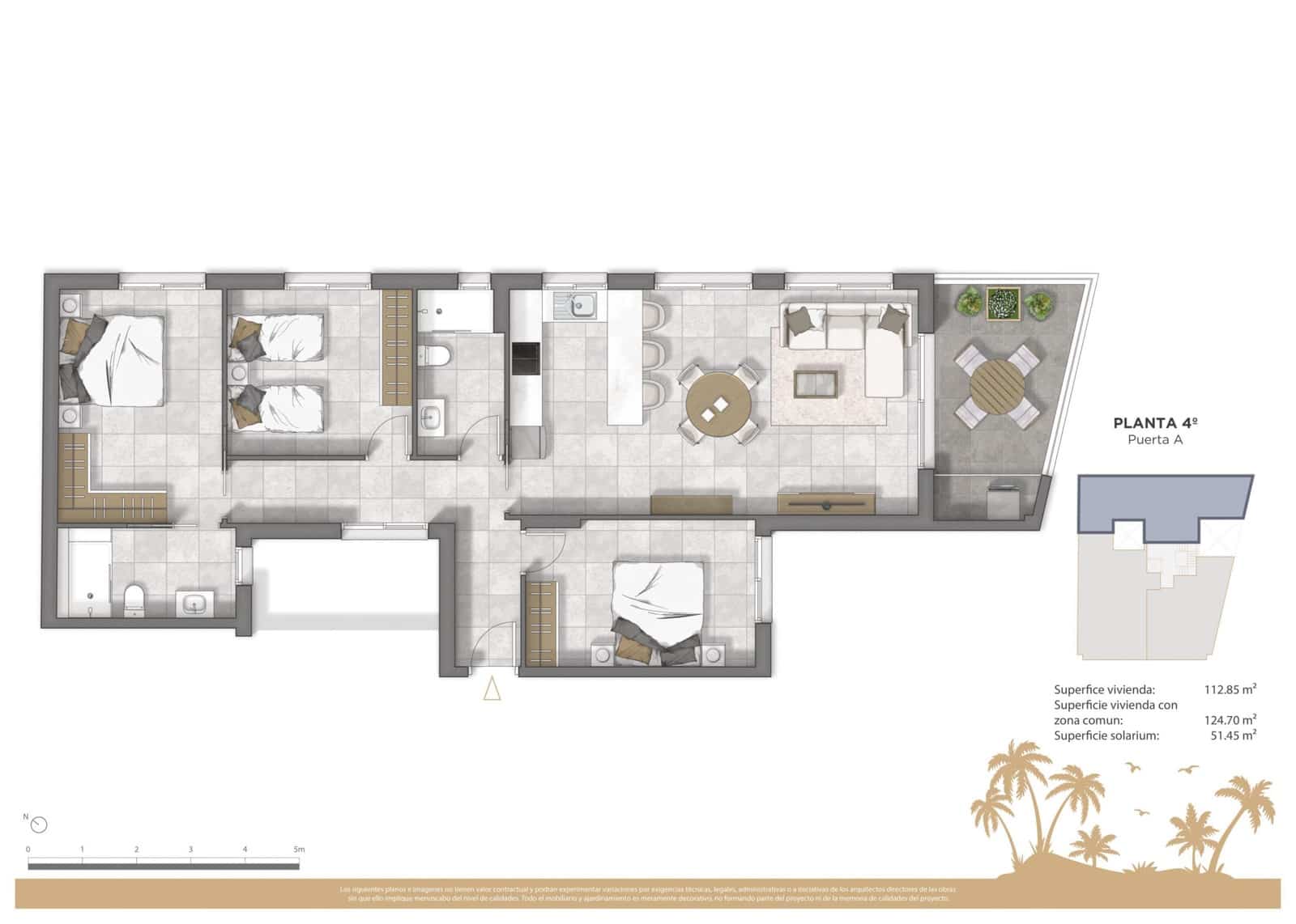 3 slaapkamer Penthouse te koop in Guardamar del Segura met zwembad - € 549.500 (Ref: 9963022)