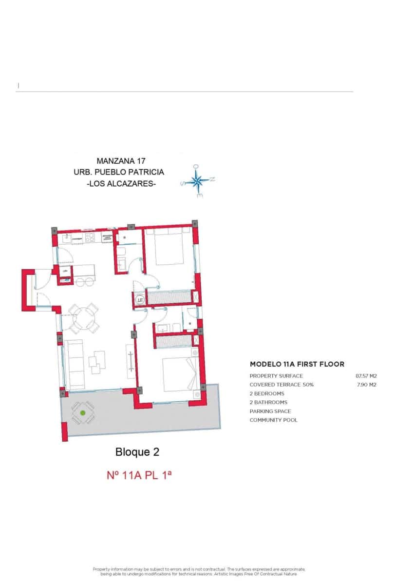 2 soveværelse Lejlighed til salg i Los Alcazares med swimmingpool - € 329.000 (Ref: 9973425)