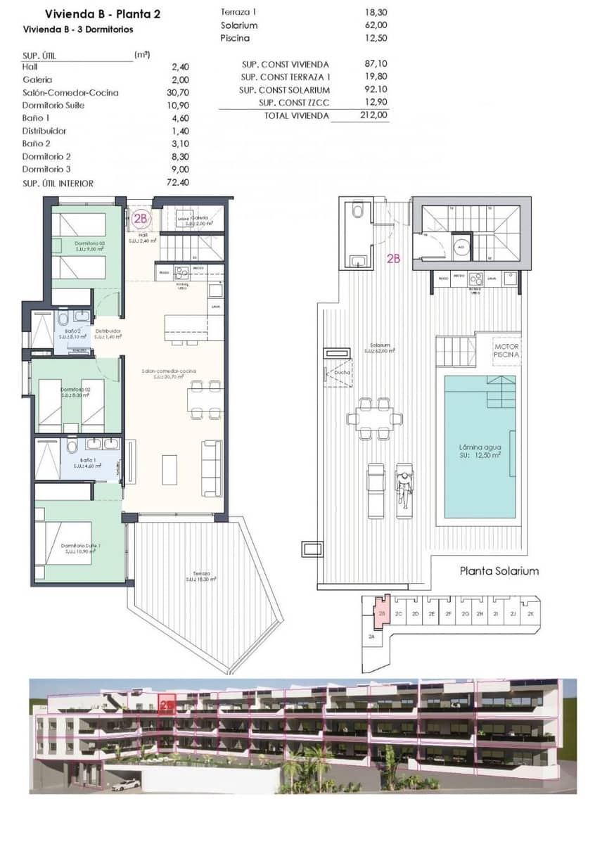3 sypialnia Penthouse na sprzedaż w Benijofar z basenem - 466 000 € (Ref: 9531518)