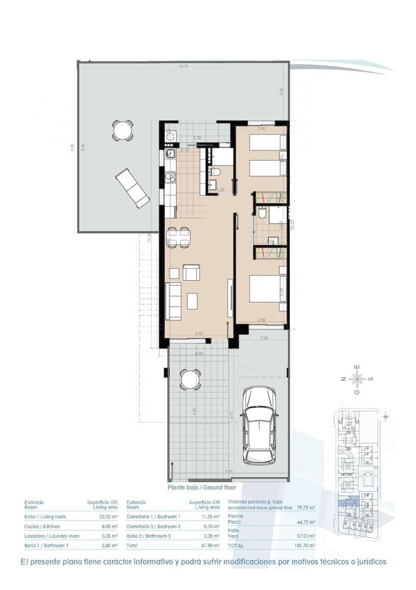 2 soveværelse Bungalow til salg i Torre de la Horadada med swimmingpool - € 369.900 (Ref: 9531603)