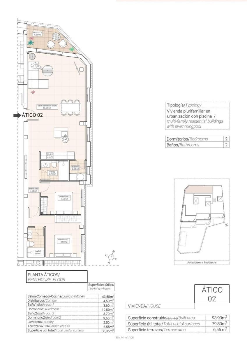2 sypialnia Penthouse na sprzedaż w Hondon de las Nieves z basenem - 220 000 € (Ref: 9531683)