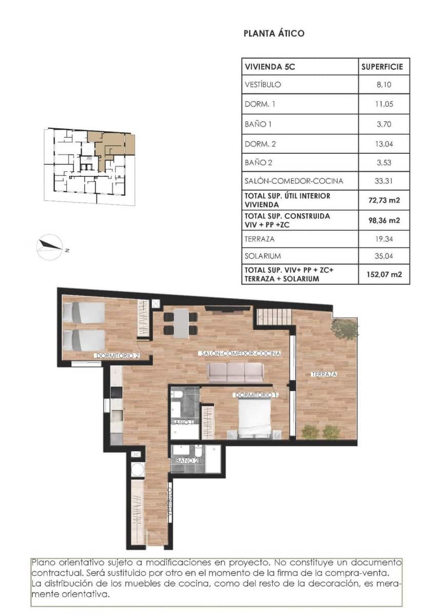 2 soveværelse Penthouse til salg i Torrevieja med swimmingpool - € 349.000 (Ref: 9531883)