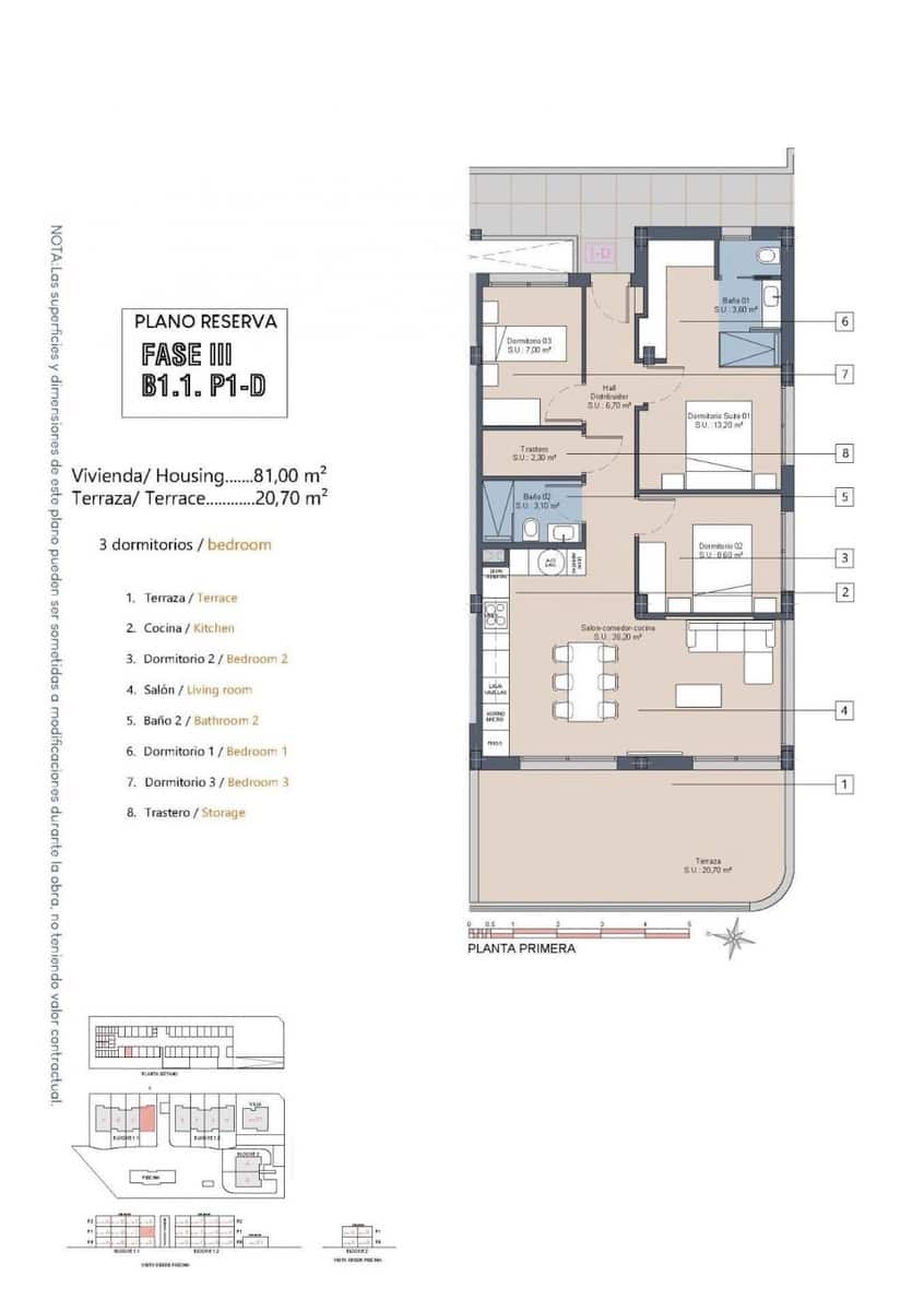 3 makuuhuone Huoneisto myytävänä paikassa Los Alcazares mukana uima-altaan - 319 900 € (Ref: 9535937)
