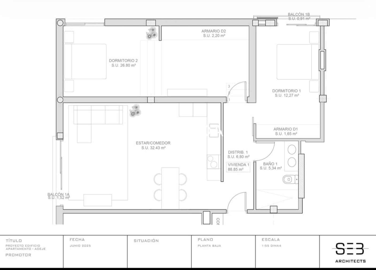 2 soverom Leilighet til salgs i Adeje med svømmebasseng - € 285 000 (Ref: 9782419)
