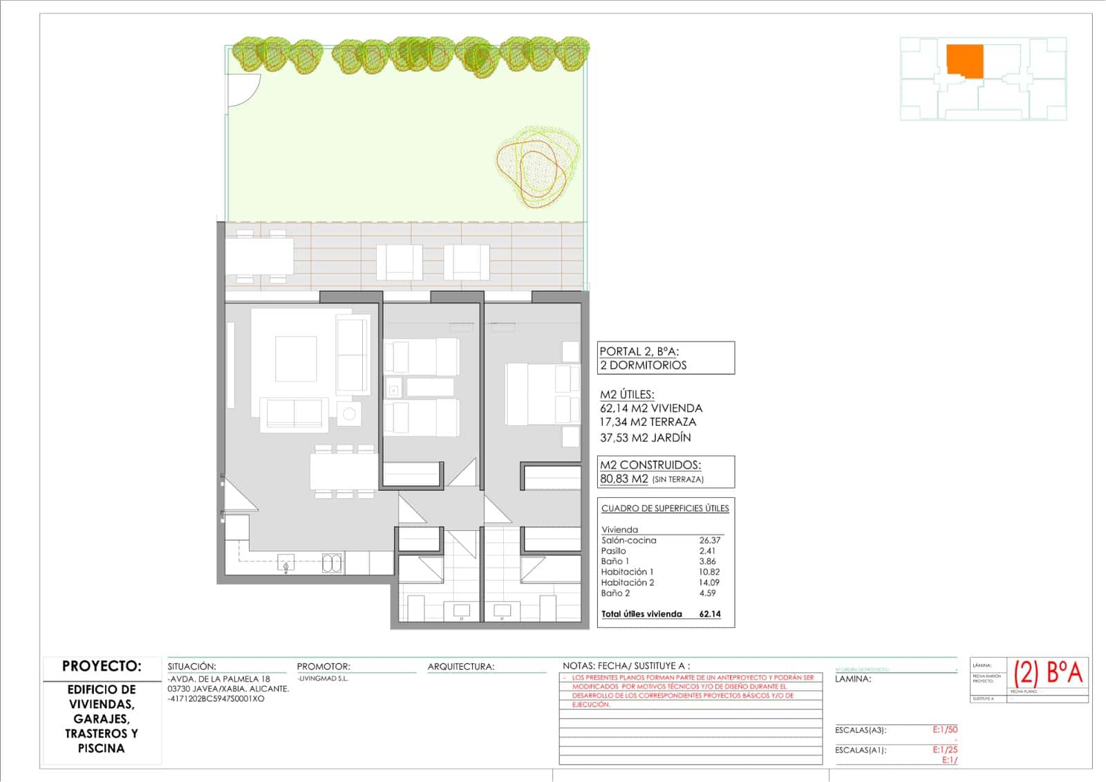 Apartamento Playa de 2 habitaciones en Javea / Xàbia en venta con piscina garaje - 385.000 € (Ref: 9606964)