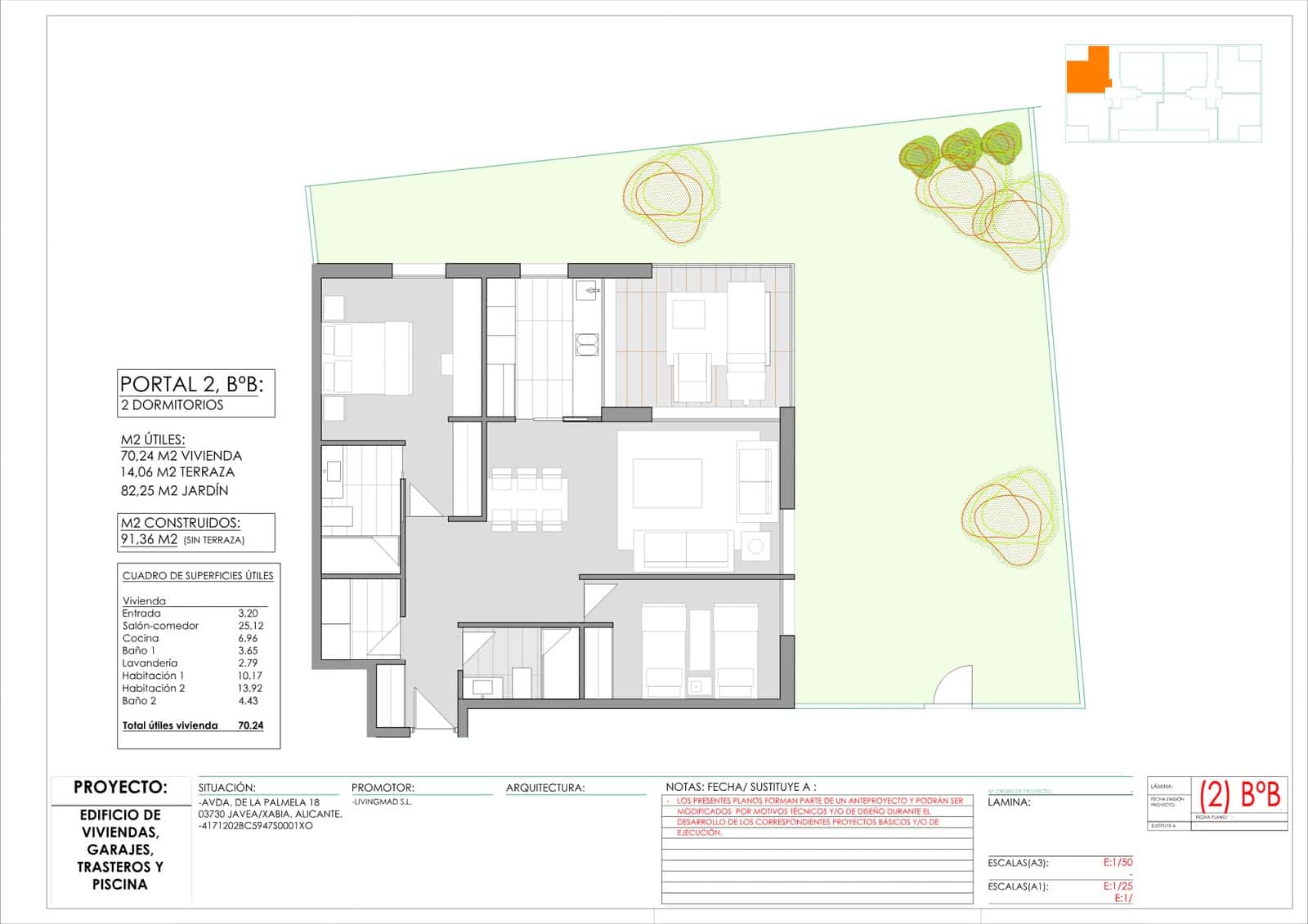 2 makuuhuone Ranta-asunto myytävänä paikassa Javea / Xabia mukana uima-altaan 
autotalli - 485 000 € (Ref: 9606965)