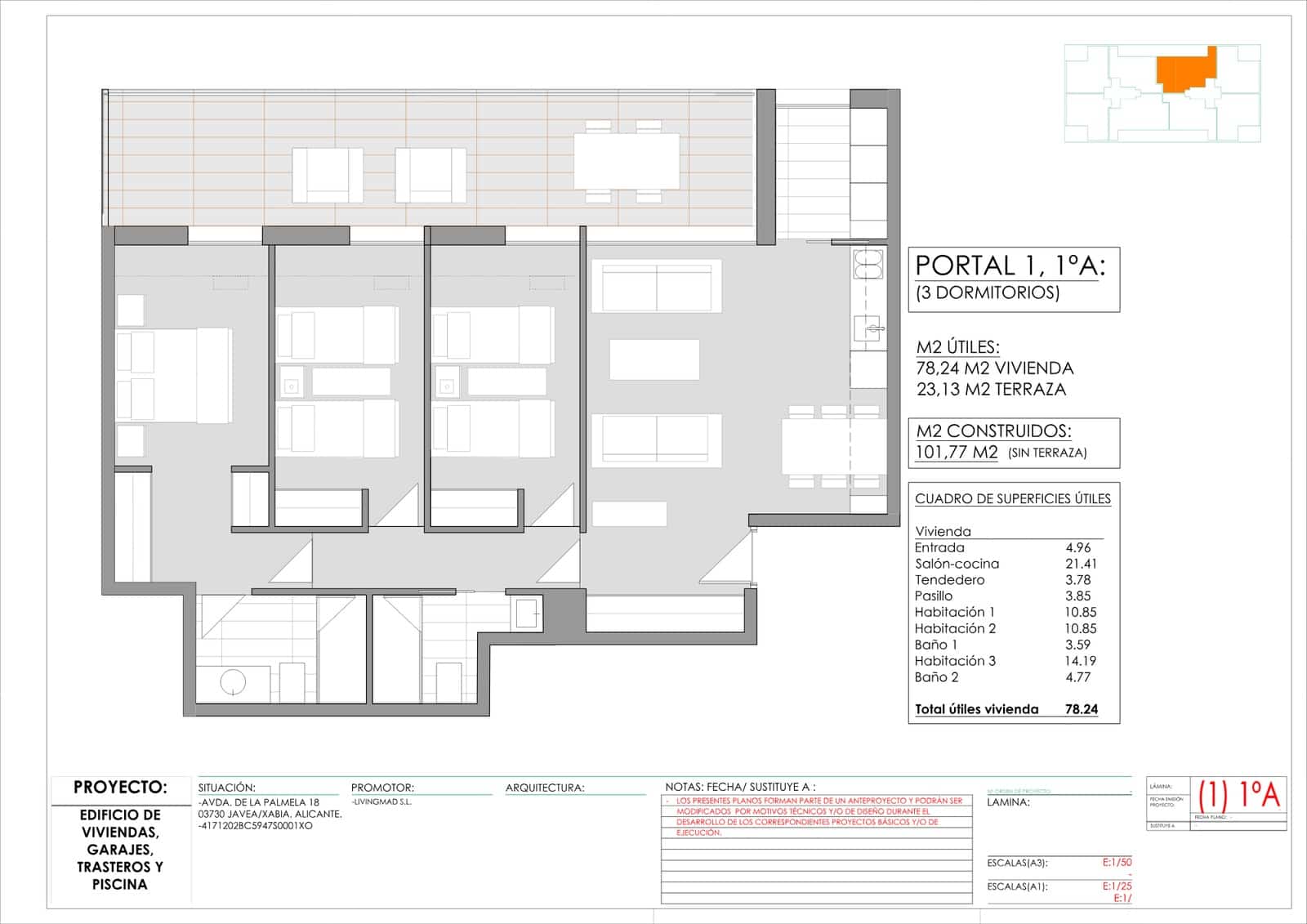 3 sovrum Strandlägenhet till salu i Javea / Xabia - 375 000 € (Ref: 9609481)